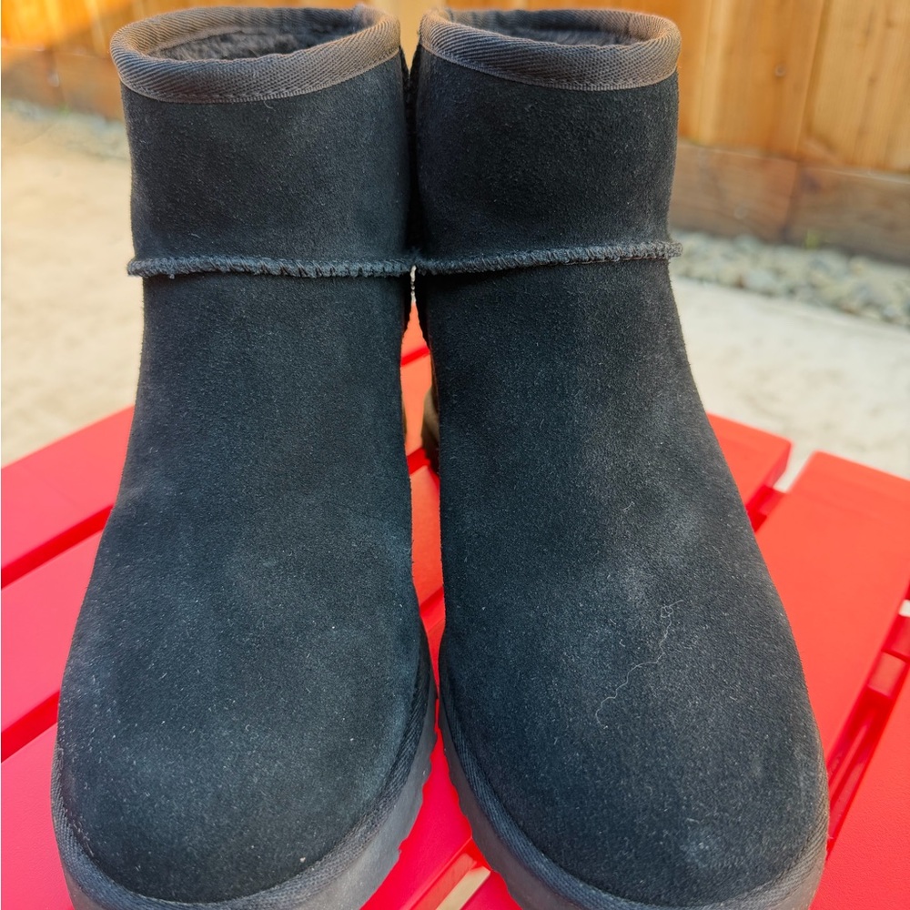 UGG Charcoal mini  Suede wedge Ankle Boots